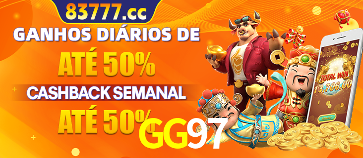 Anúncio de um membro ganhador do cassino GG97 que ganhou R$2.193.486,00 jogando o slot PG Fortune Tiger, com os mascotes do jogo comemorando o prêmio.