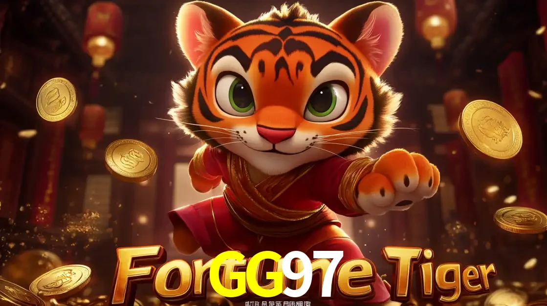 O carismático mascote do jogo de slot Fortune Tiger, um tigre fofo em pose de artes marciais, pronto para trazer sorte e multiplicadores de ganhos no cassino online GG97.