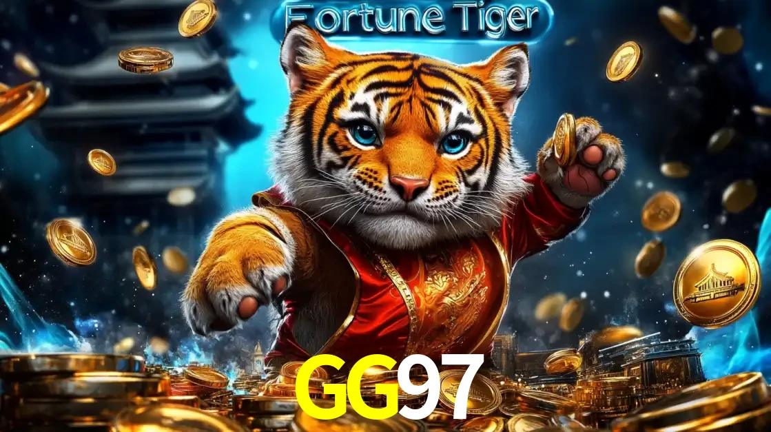 Imagem promocional do jogo de slot Fortune Tiger, com um tigre majestoso em traje tradicional cercado por uma fortuna em moedas de ouro, disponível agora no cassino GG97.